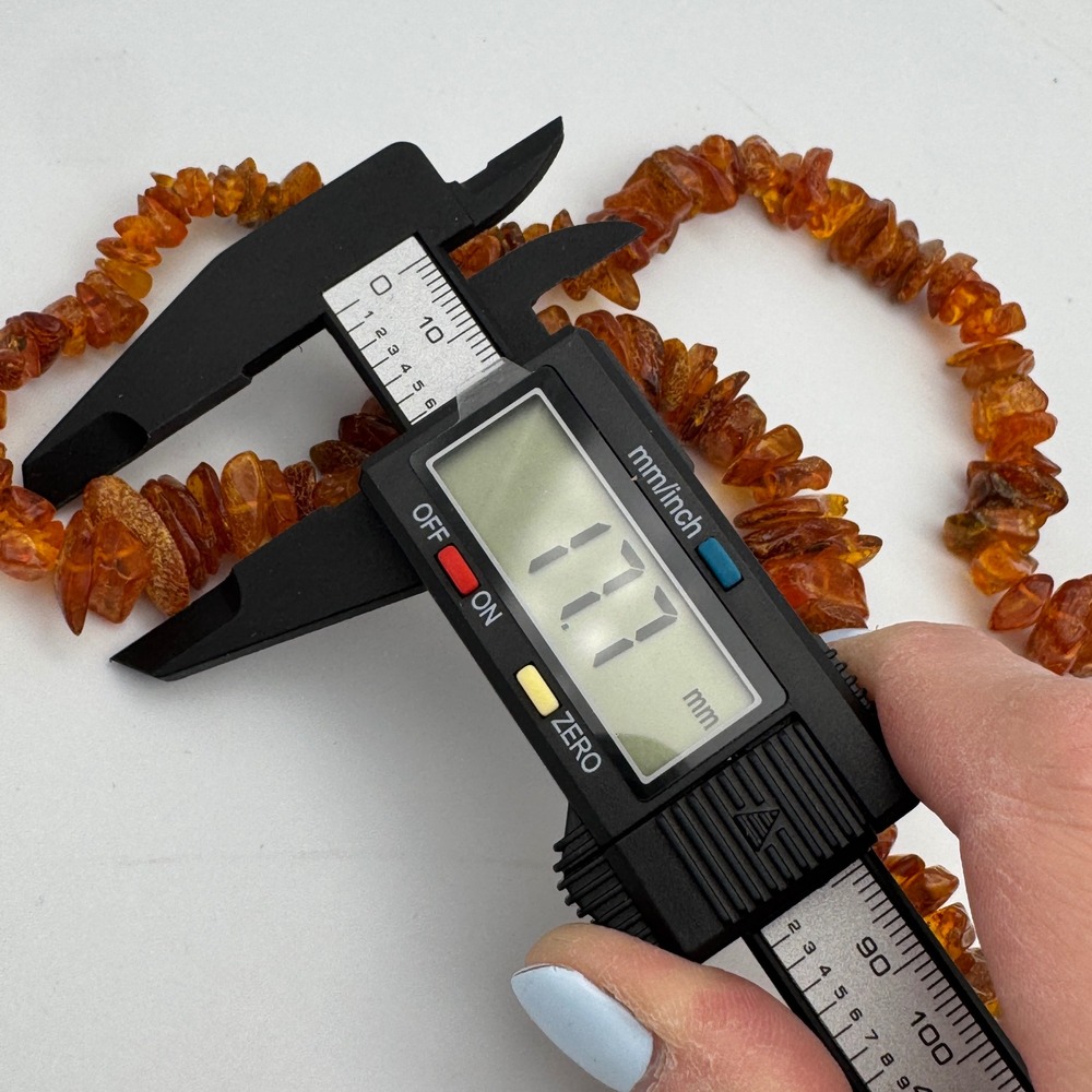 Vintage‎ Natural Baltic Amber Chunky Chip Necklace Graduated Cognac Honey 30in - Picture 9 of 14